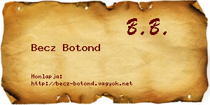 Becz Botond névjegykártya